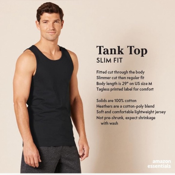 425. XL NWT Amazon Essentials Men's Slim-Fit Tank Top - Picture 3 of 6